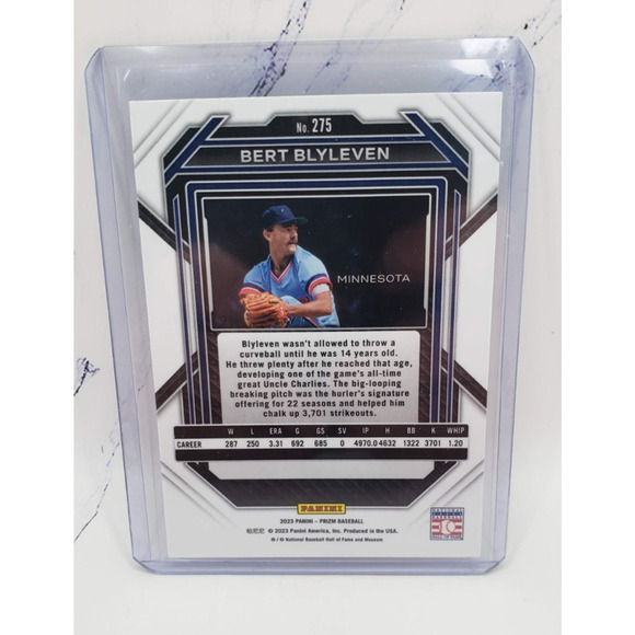 2023 Panini Prizm Baseball #275 Bert Blyleven Prizm Minnesota Twins - Picture 2 of 4